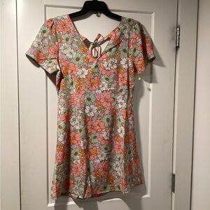 Nwot Vero Moda‎ Size M Floral Saga Tie Back Recycled Polyester Blend Minidress